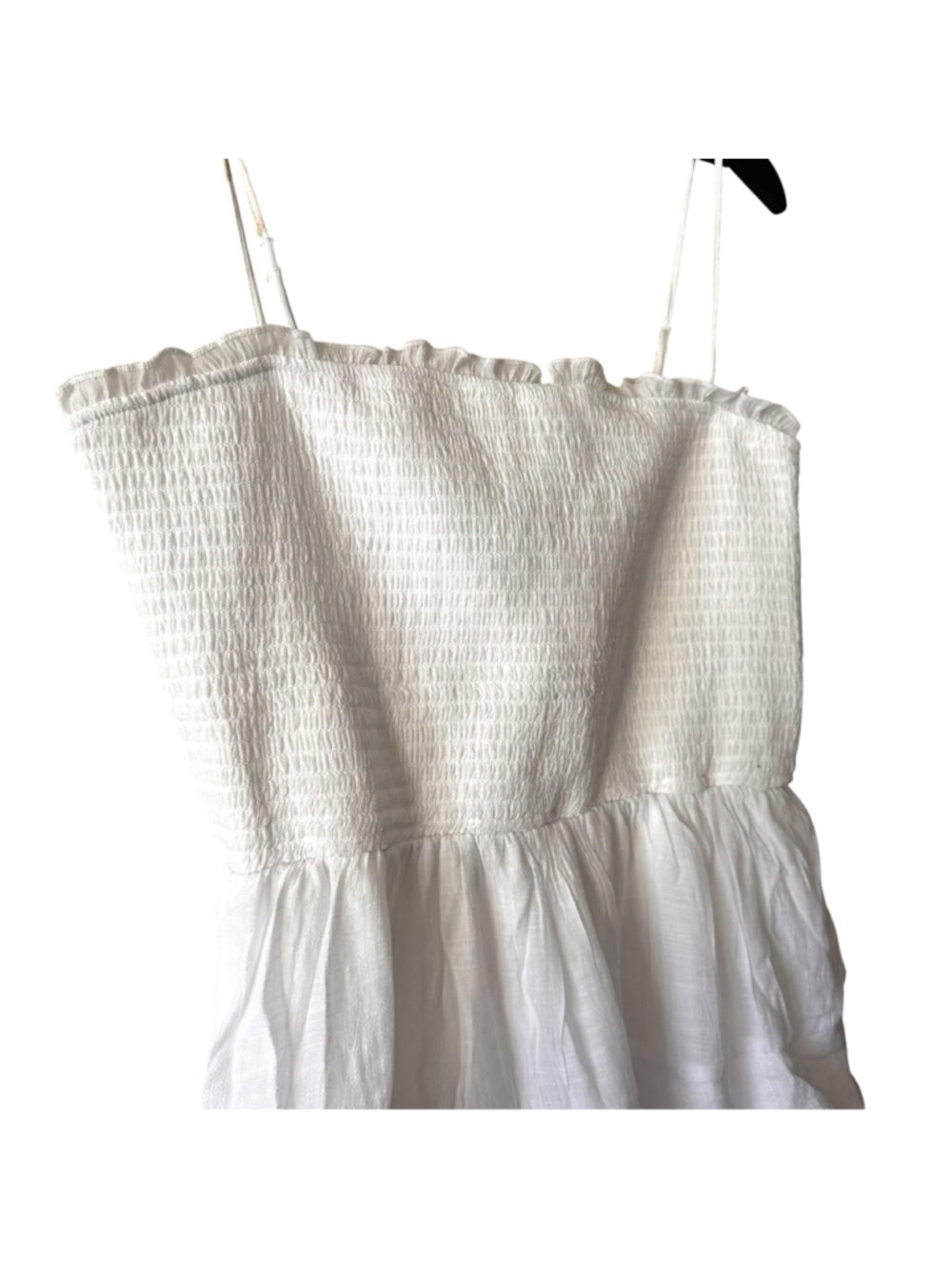 NWT Francesca’s White Smocked Mini Dress Bridal Shower Grad Open Back Large - Picture 3 of 10